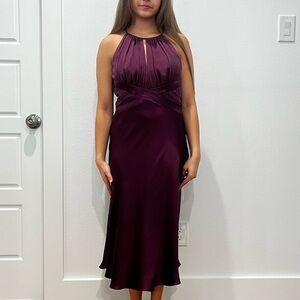 Vintage Ann Taylor Satin Maroon Dress